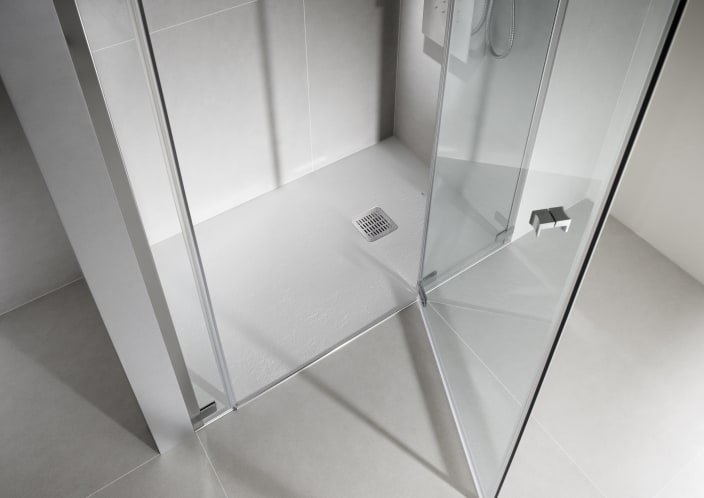 Roca - Plato de ducha Terran Original angular extraplano de STONEX® Negro - BricoandPool