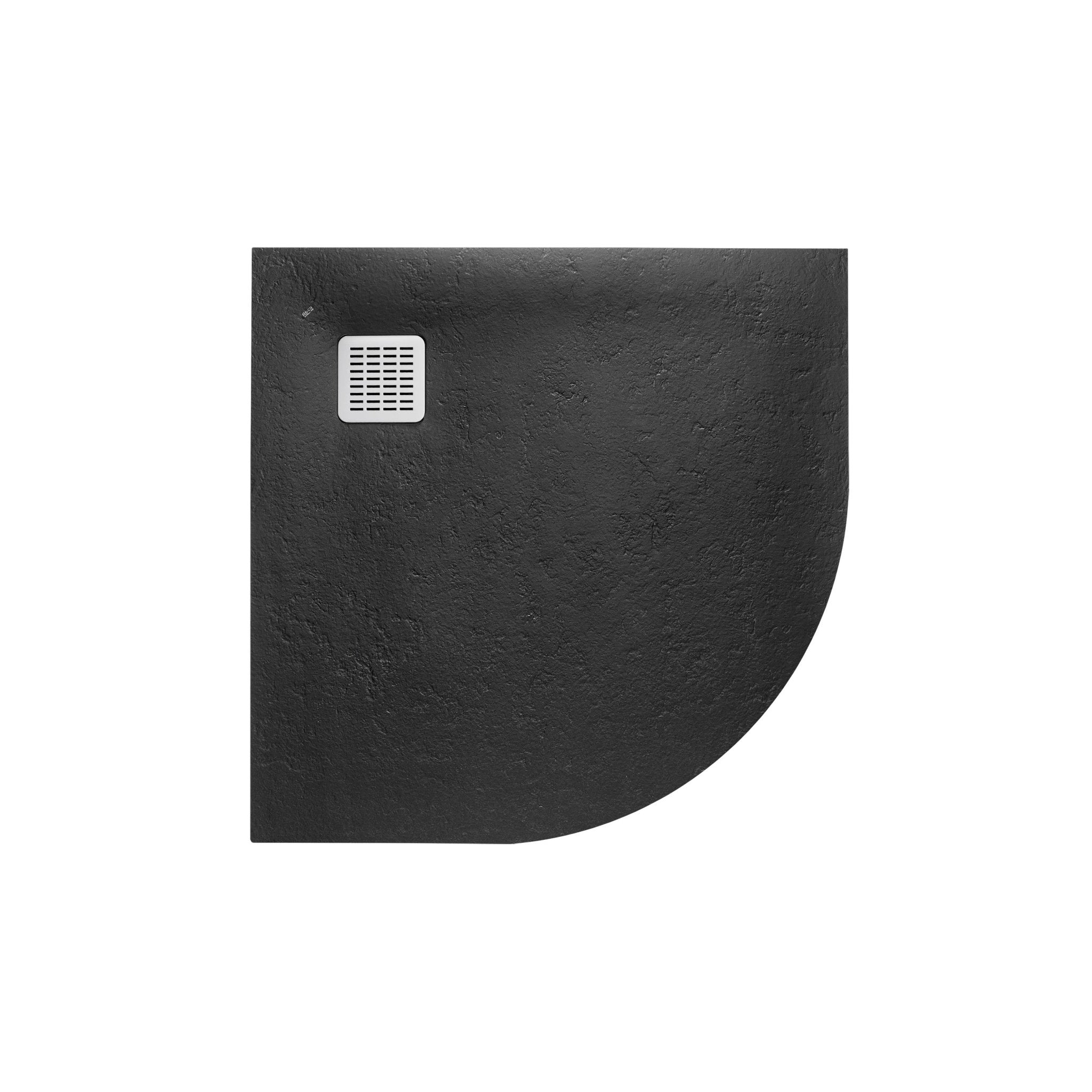 Roca - Plato de ducha Terran Original angular extraplano de STONEX® Negro - BricoandPool