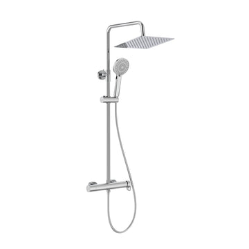 Roca - Plus Square - Columna de ducha monomando con altura regulable Vega plus cromada - BricoandPool