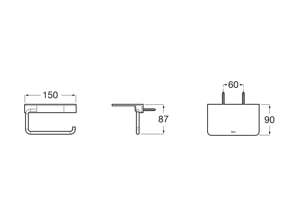 Roca - Portarrollo con repisa Hotels Round Blanco Mate A817581B00 - BricoandPool