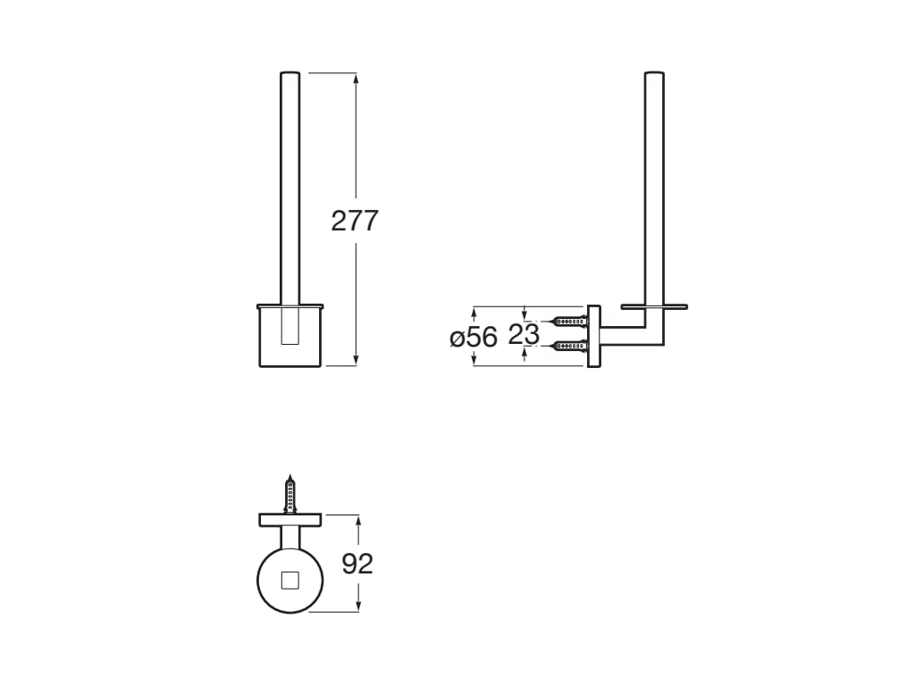 Roca - Portarrollo de reserva doble Hotels Square Negro Mate A817614C40 - BricoandPool