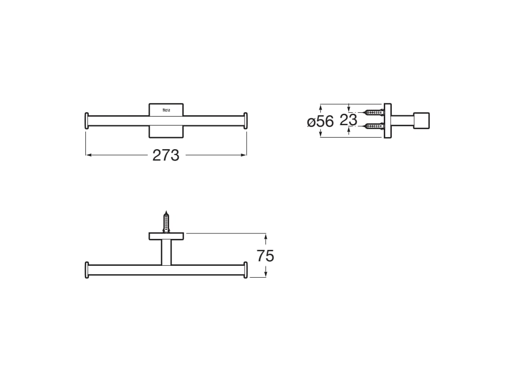 Roca - Portarrollo doble sin tapa Hotels Square Cromado A817616C00 - BricoandPool
