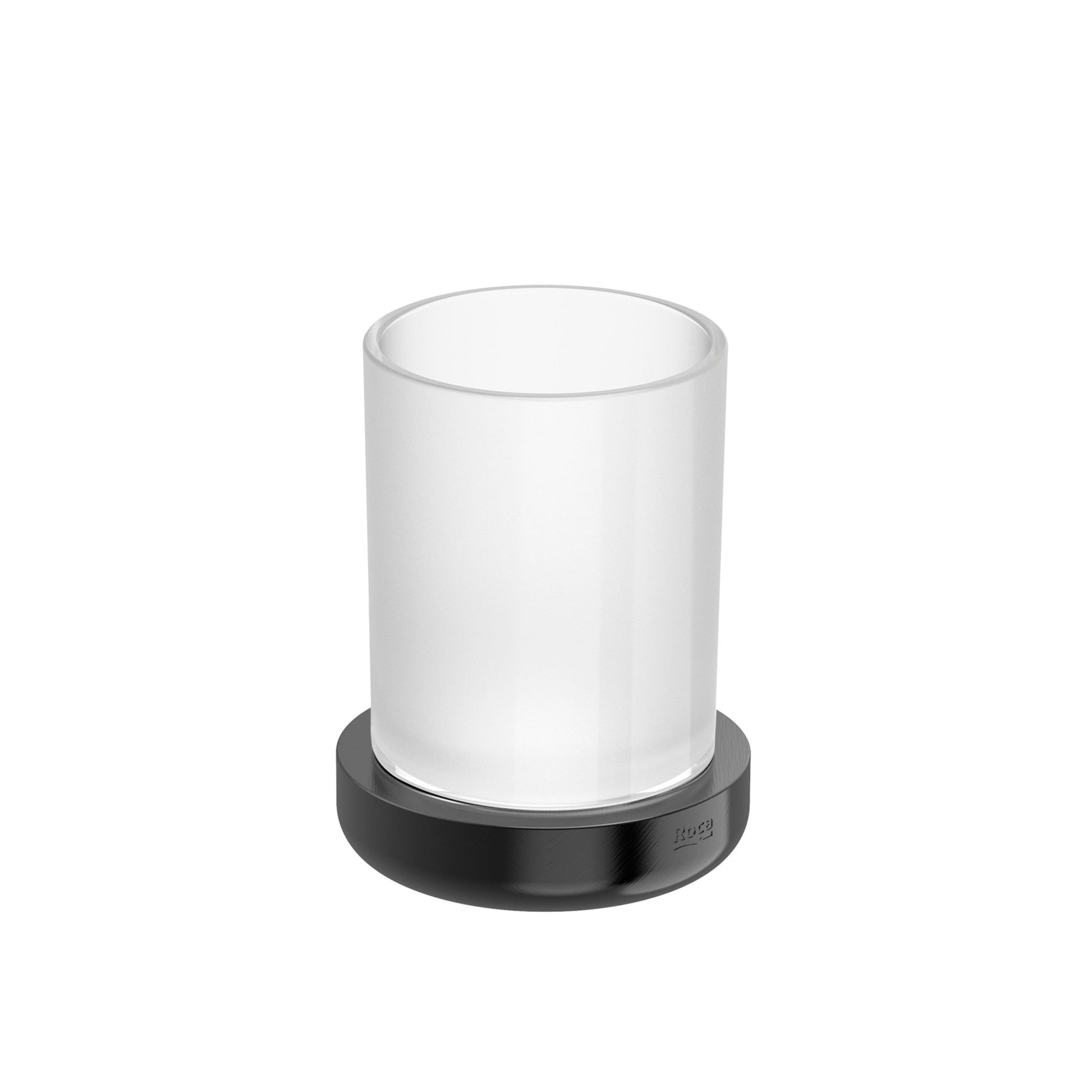 Roca - Portavaso y vaso de encimera Tempo Negro Titanio Cepillado A817022NM0 - BricoandPool