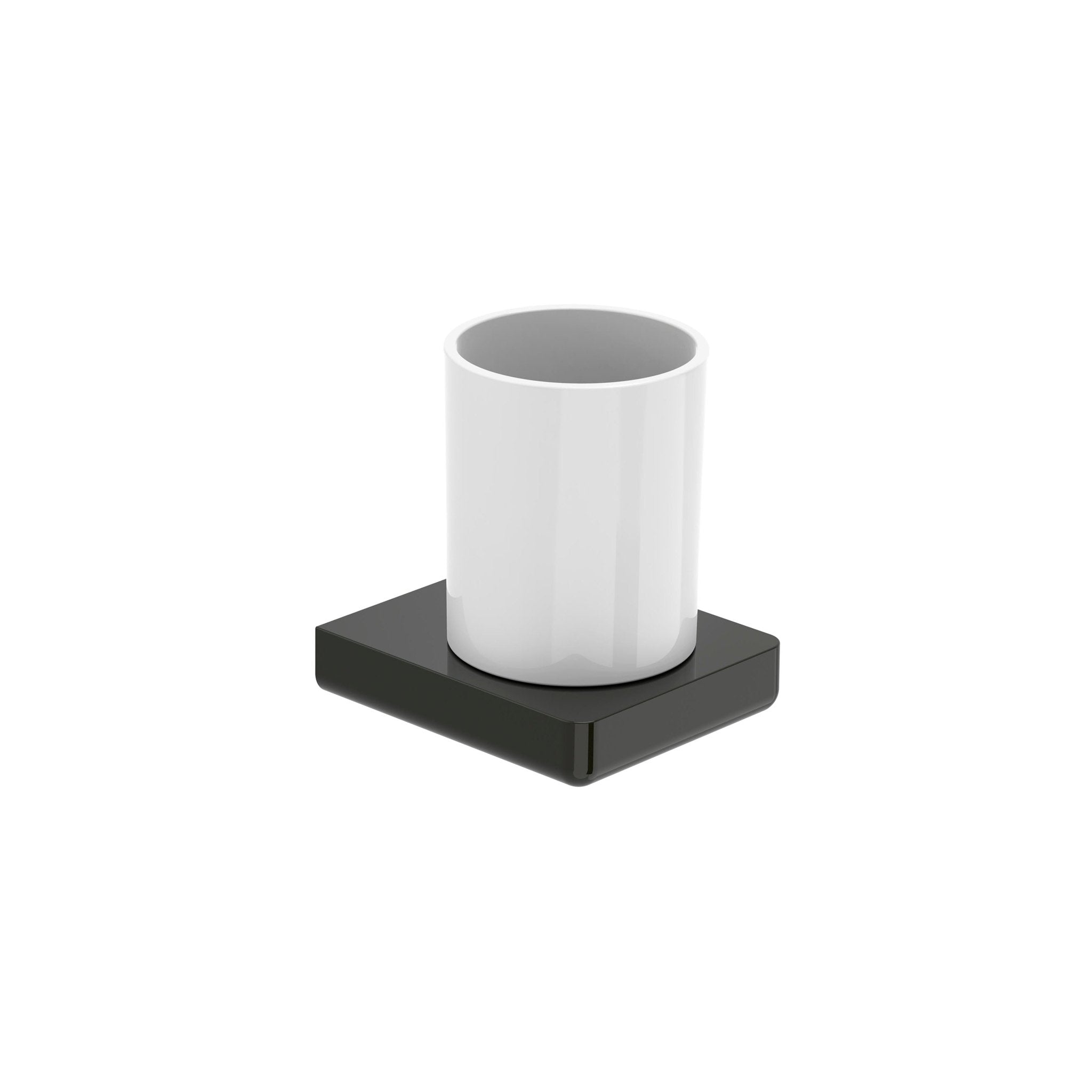 Roca - Portavaso y vaso de pared Tempo Negro Titanio A817021CN0 - BricoandPool