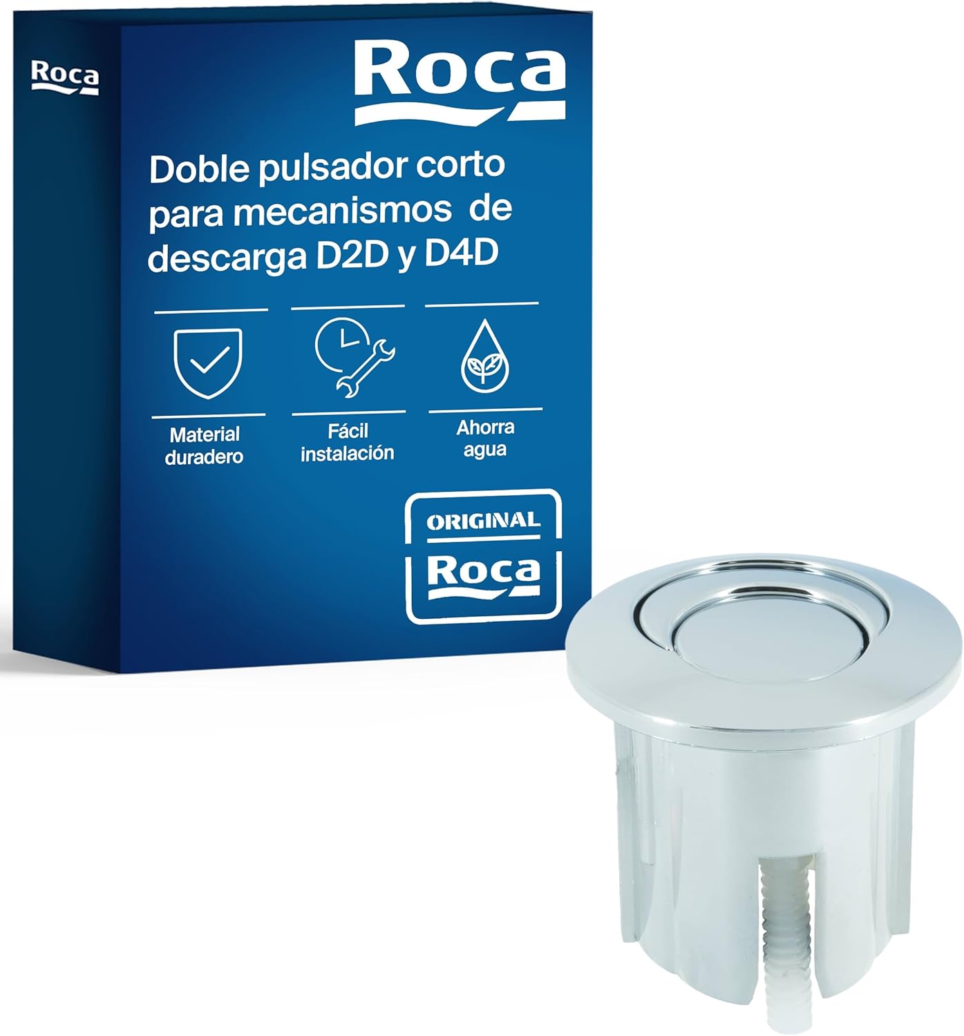 Roca - Pulsador doble para descarga D2D Inspira AH0001800R - BricoandPool