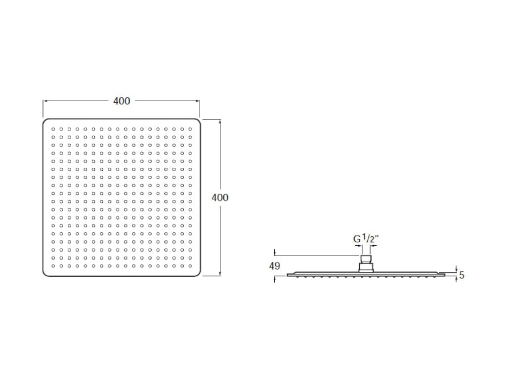 Roca - Raindream rociador cuadrado de pared o techo orientable de acero inoxidable, acabado cromado A5B2850C00. - BricoandPool