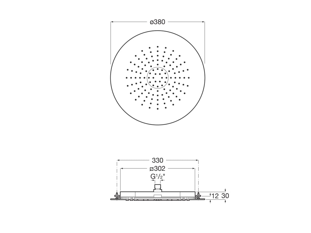 Roca - Raindream rociador de techo empotrable de acero inoxidable, acabado cromado A5B3150C00. - BricoandPool