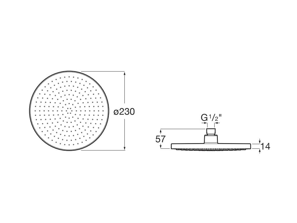 Roca - Rainsense rociador circular de pared o techo orientable con frontal de silicona, acabado negro mate A5B1803NB0. - BricoandPool
