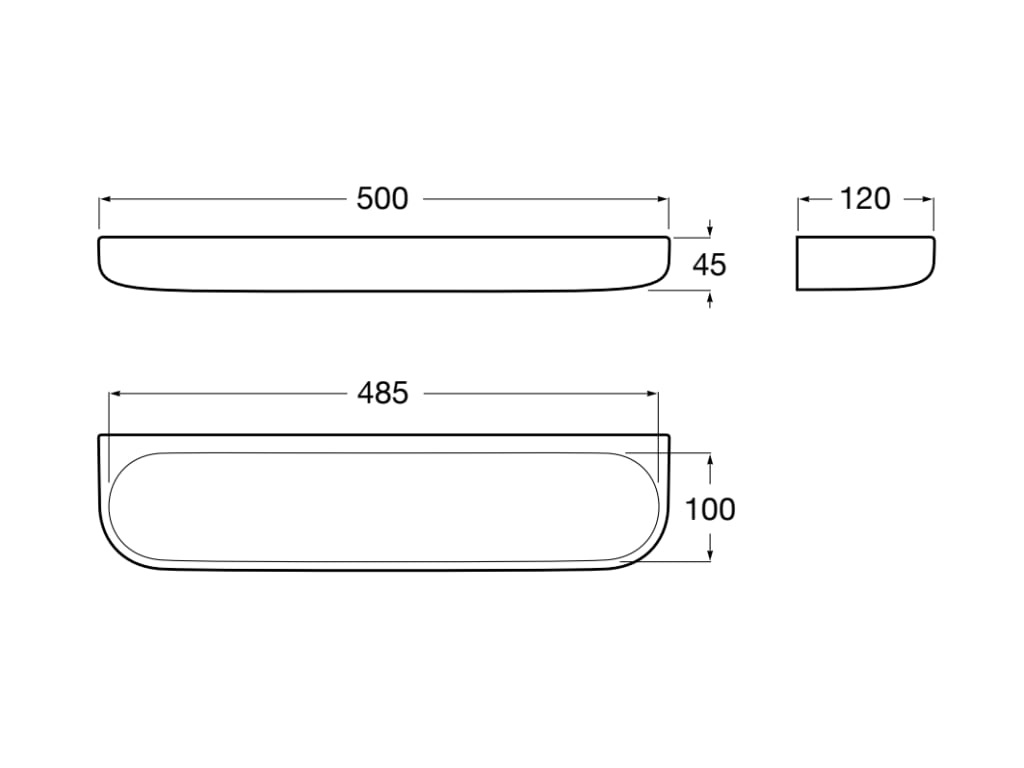 Roca - Repisa Onda 500 mm A3870Z0000 - BricoandPool