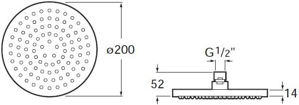Roca - Rociador de pared Rainsense circular 200 - BricoandPool