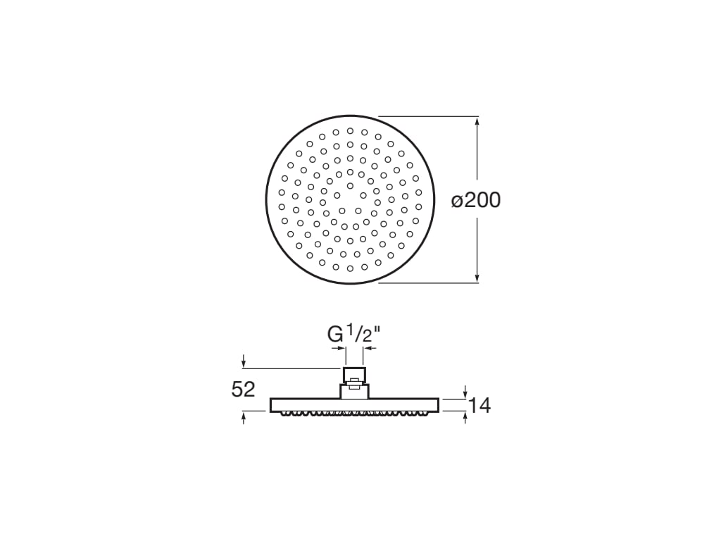 Roca - Rociador de pared Rainsense circular metal 200 - BricoandPool