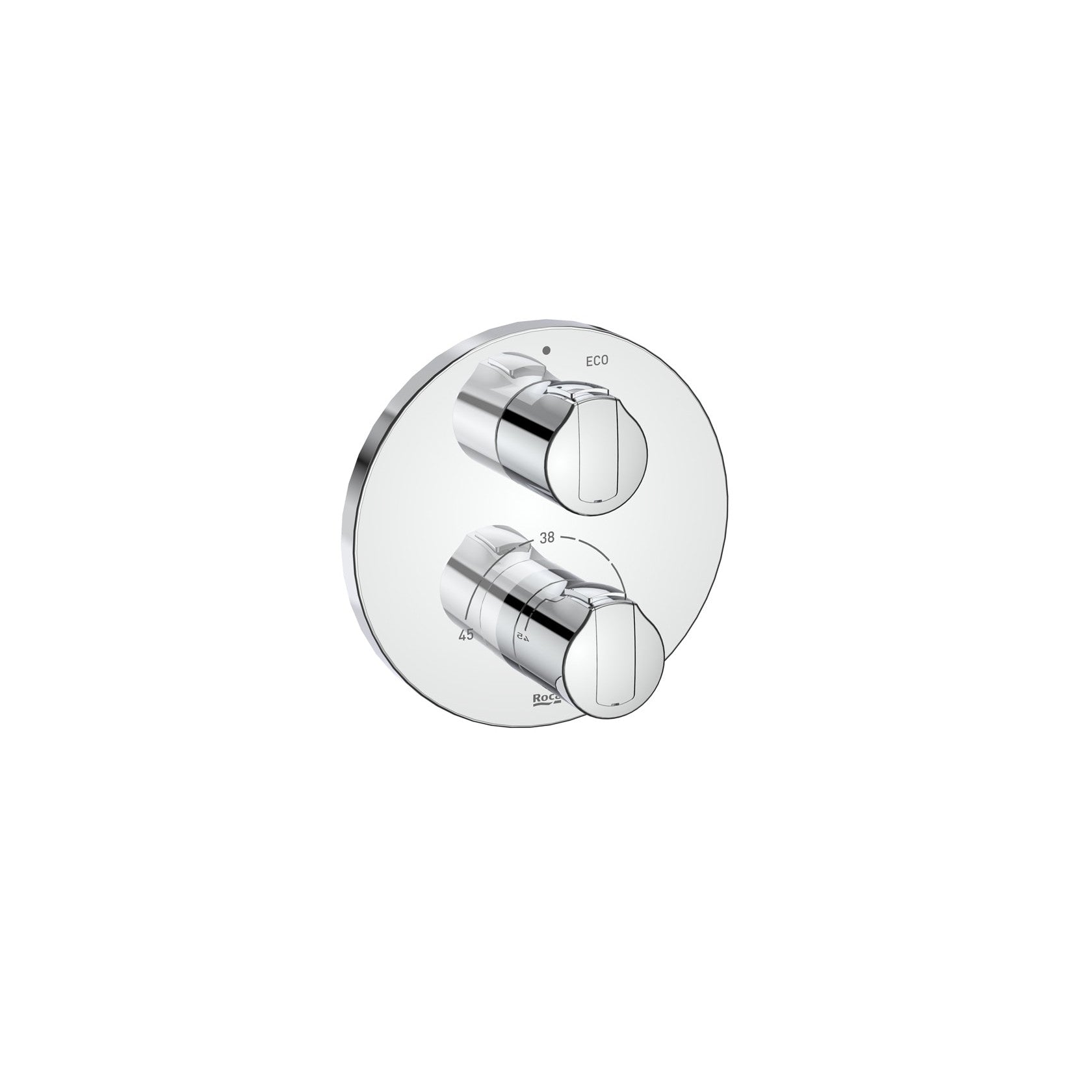 Roca - ROUND - Mezclador termostático empotrable para baño Cromado T - 1000 A5A2E09C00 - BricoandPool