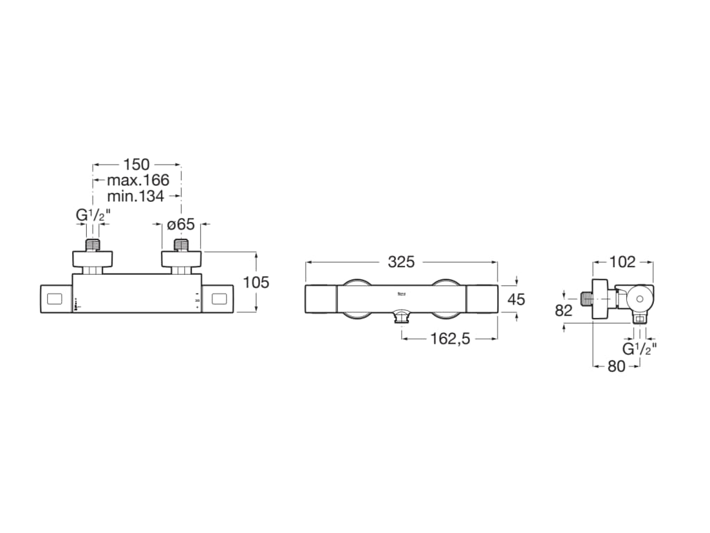 Roca - ROUND - Mezclador termostático exterior para ducha T - 1000 Oro Rosado A5A142ERG0 - BricoandPool