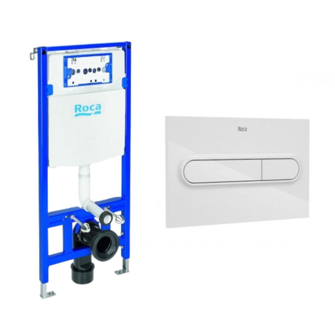 Roca - Sistema Duplo WC One para inodoro suspendido + Placa PL1 - BricoandPool
