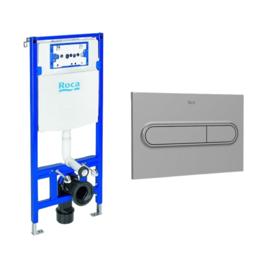 Roca - Sistema Duplo WC One para inodoro suspendido + Placa PL1 - BricoandPool