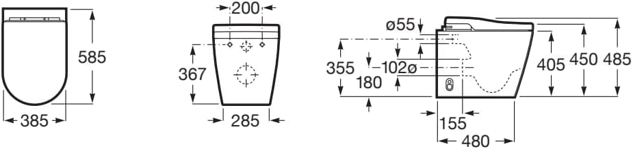 Roca - Smart toilet Inspira In - Wash Rimless A803063001 - BricoandPool