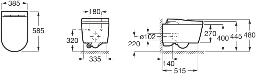 Roca - Smart toilet suspendido Inspira In - Wash, In Tank A803094001 - BricoandPool