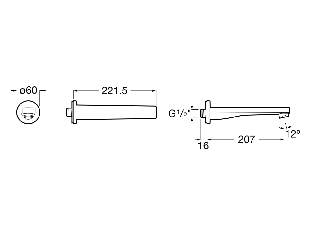 Roca - SQUARE - Caño de pared para bañera Aqua Oro Rosado A5253089RG - BricoandPool