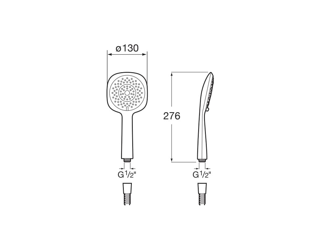 Roca - SQUARE - Ducha de mano con 4 funciones Sensum A5B1108C00 - BricoandPool