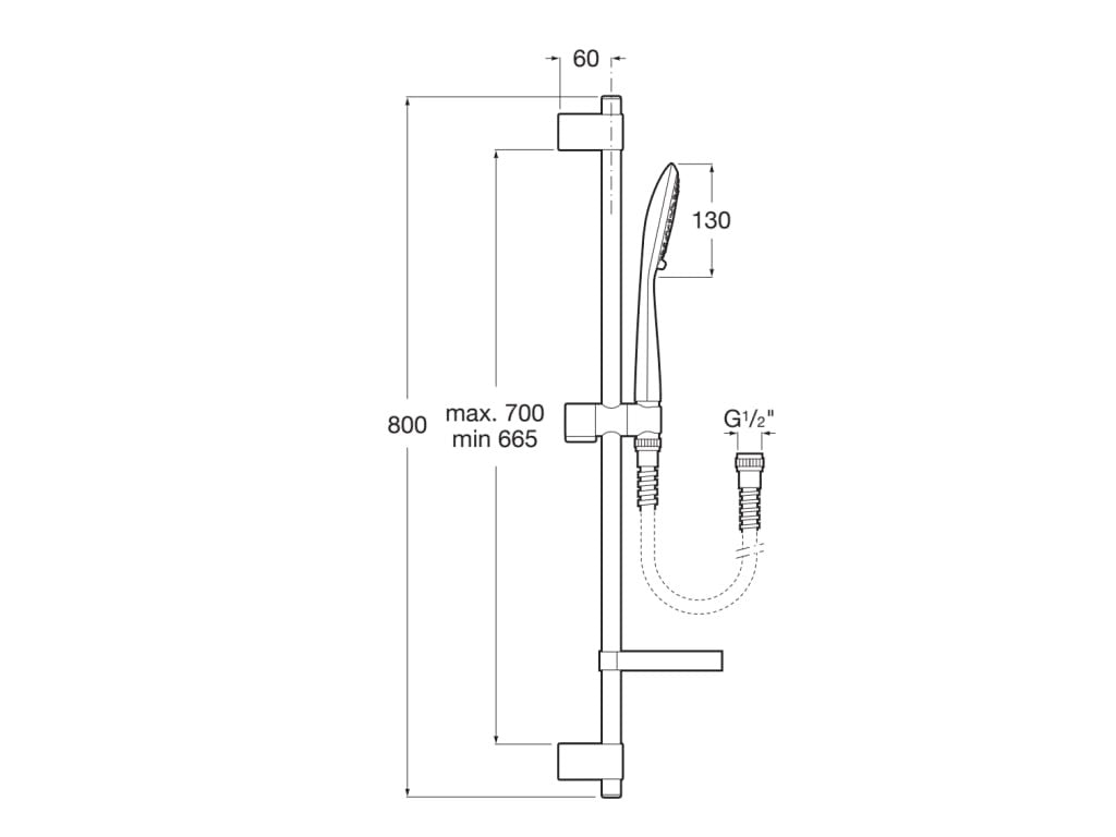 Roca - SQUARE - Kit ducha de mano de 4 funciones y flexible Sensum A5B1408C00 - BricoandPool