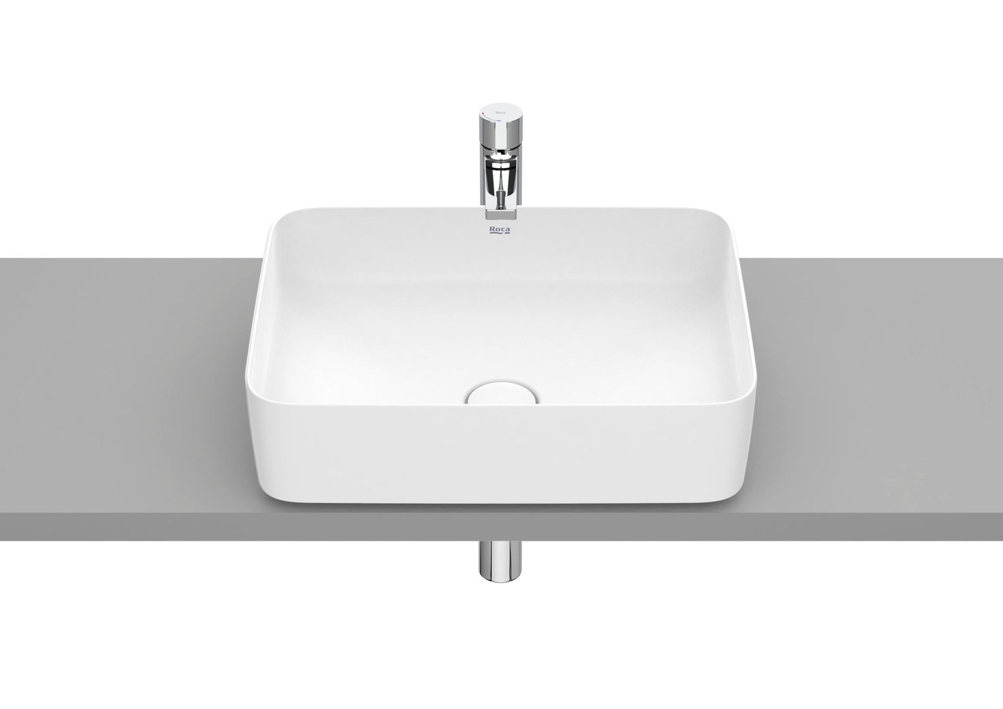 Roca - Square - Lavabo Inspira de Fineceramic® de sobre encimera - BricoandPool
