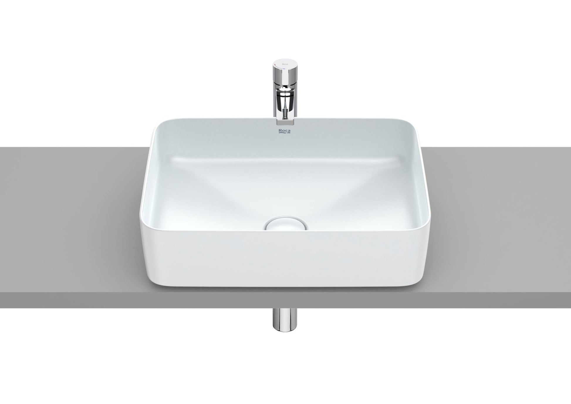 Roca - Square - Lavabo Inspira de Fineceramic® de sobre encimera - BricoandPool