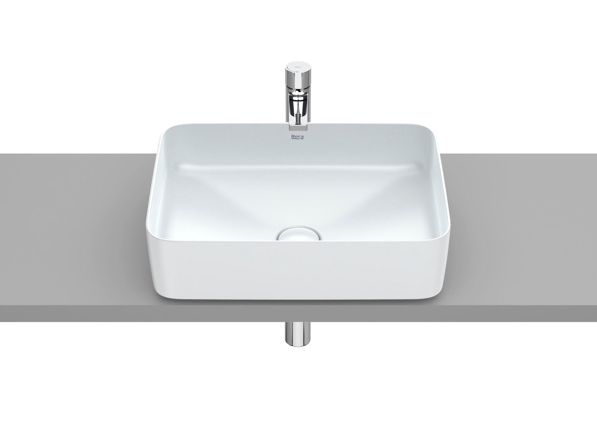 Roca - Square - Lavabo Inspira de Fineceramic® de sobre encimera - BricoandPool