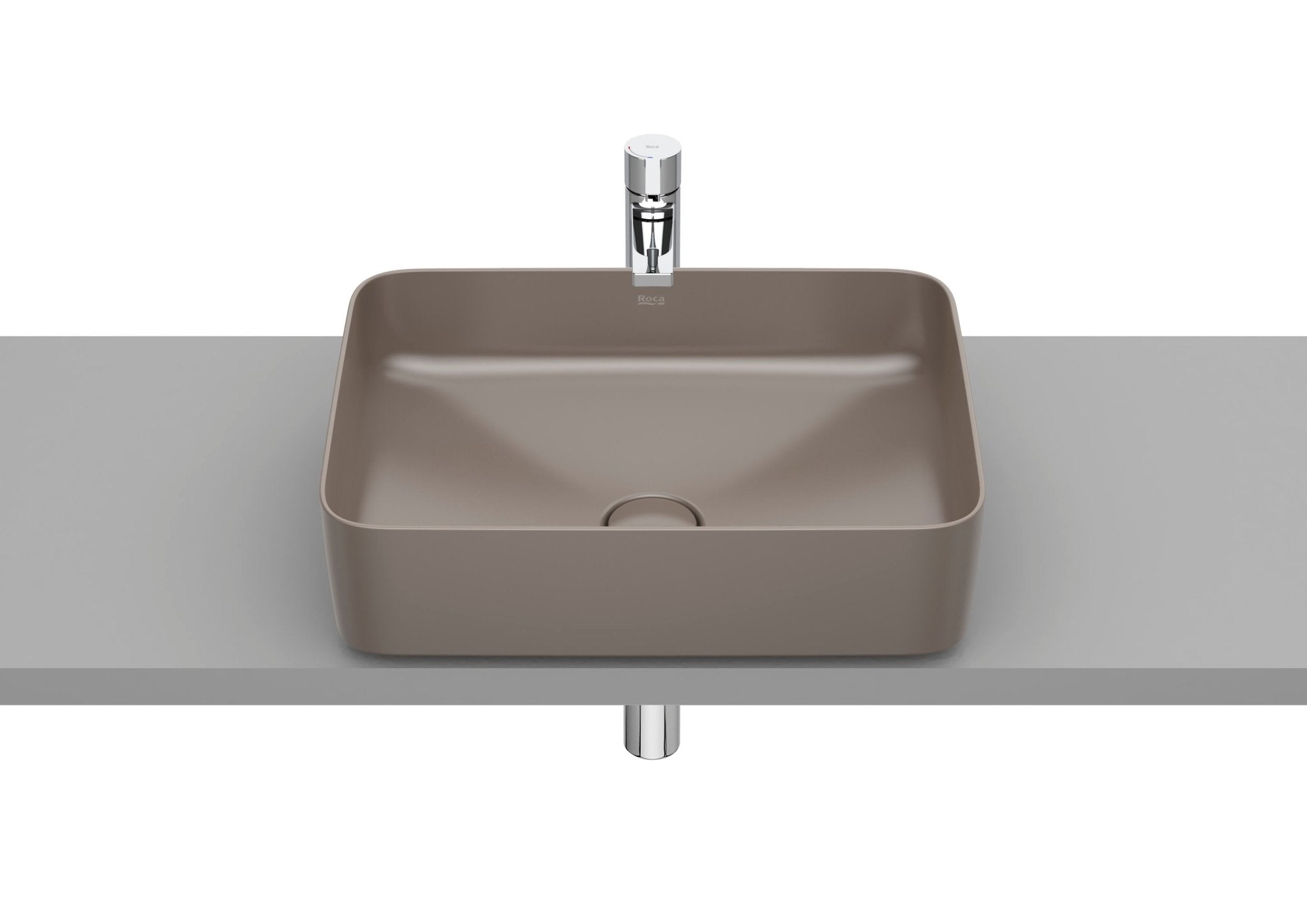 Roca - Square - Lavabo Inspira de Fineceramic® de sobre encimera - BricoandPool