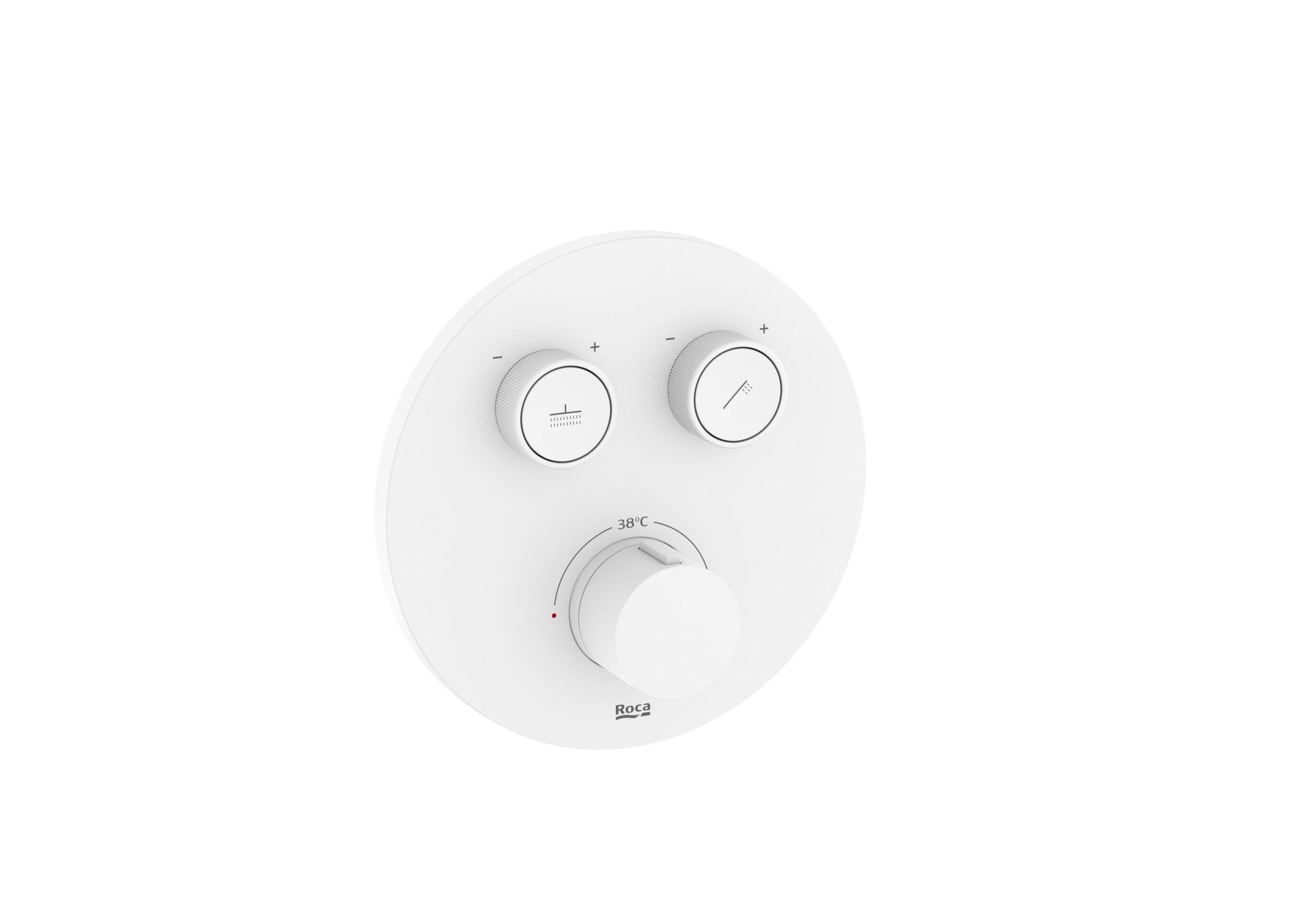 Roca - T - 3000 ROUND grifería termostática empotrable para baño - ducha con regulador de caudal, blanco mate A5A2K09B00. - BricoandPool