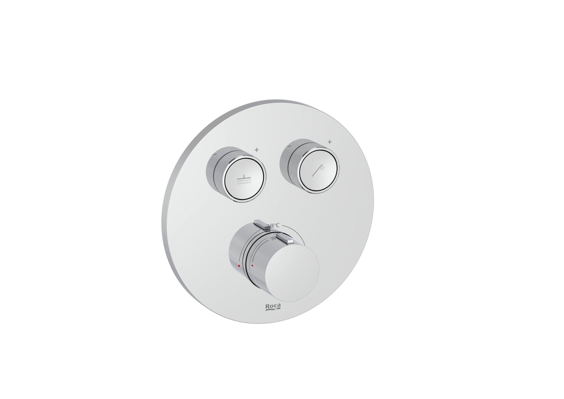Roca - T - 3000 ROUND grifería termostática empotrable para baño - ducha con regulador de caudal, cromado A5A2K09C00. - BricoandPool