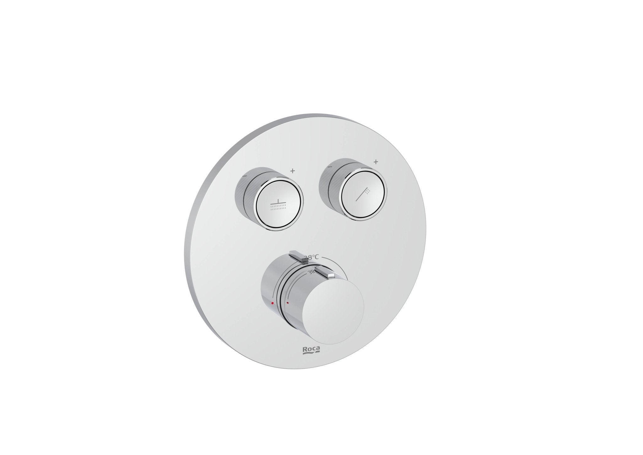 Roca - T - 3000 ROUND grifería termostática empotrable para baño - ducha con regulador de caudal, cromado A5A2K09C00. - BricoandPool