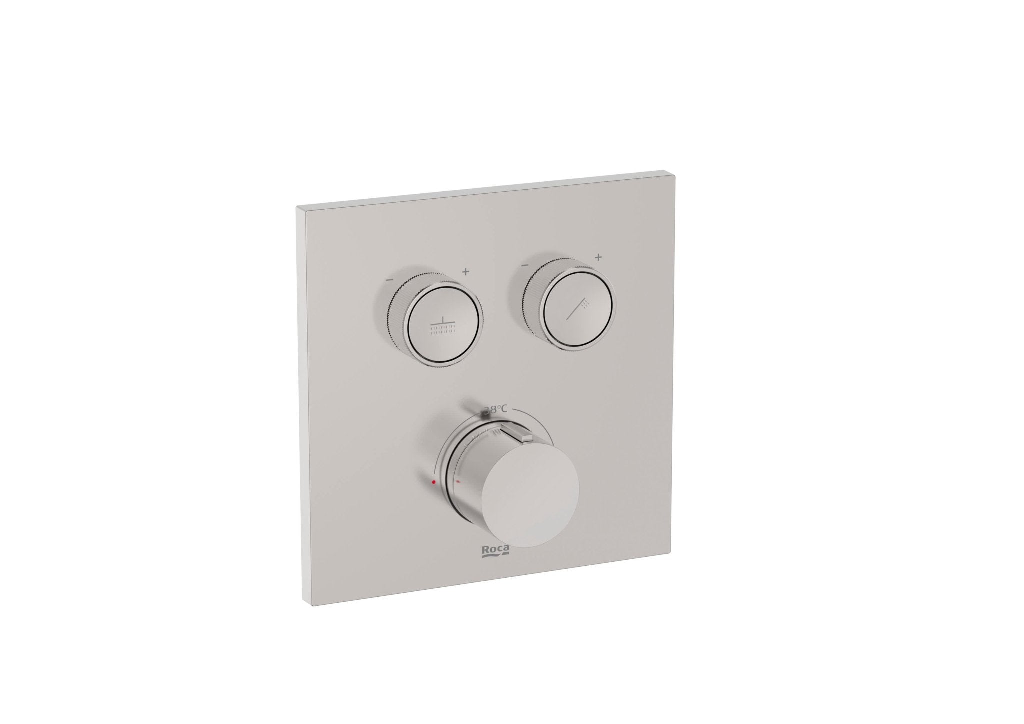 Roca - T - 3000 SQUARE grifería termostática empotrable para baño - ducha con regulador de caudal, acabado acero inoxidable A5A2I09SM0. - BricoandPool