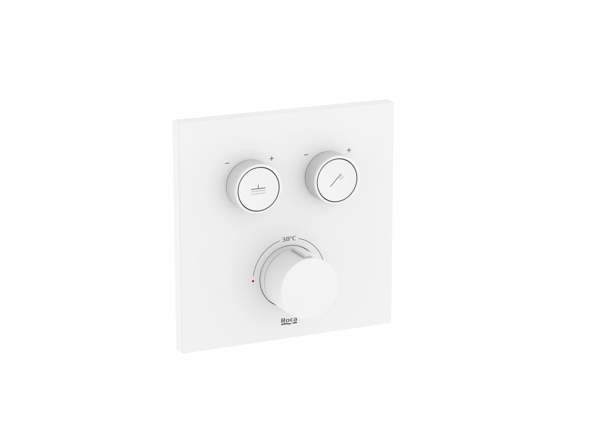 Roca - T - 3000 SQUARE grifería termostática empotrable para baño - ducha con regulador de caudal, blanco mate A5A2I09B00. - BricoandPool