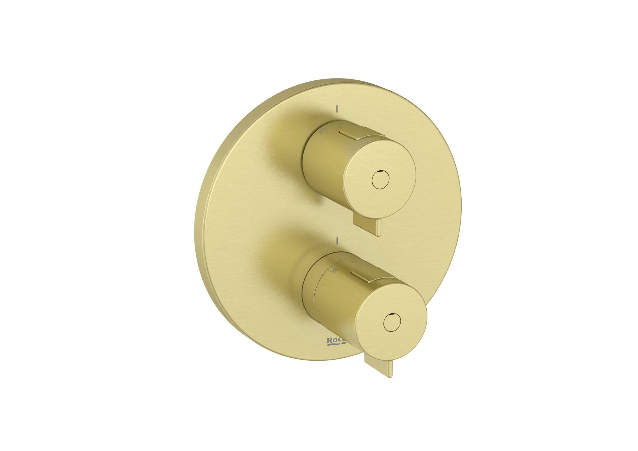 Roca - T - 500 grifería termostática empotrable para baño - ducha, oro cepillado A5A0C18VA0. - BricoandPool