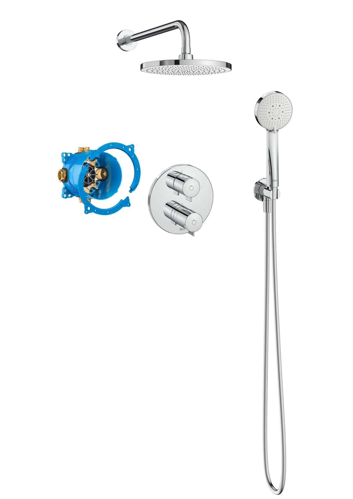 Roca - T - 500 pack termostático empotrado RocaBox para baño - ducha, cromado A5D1018C00. - BricoandPool