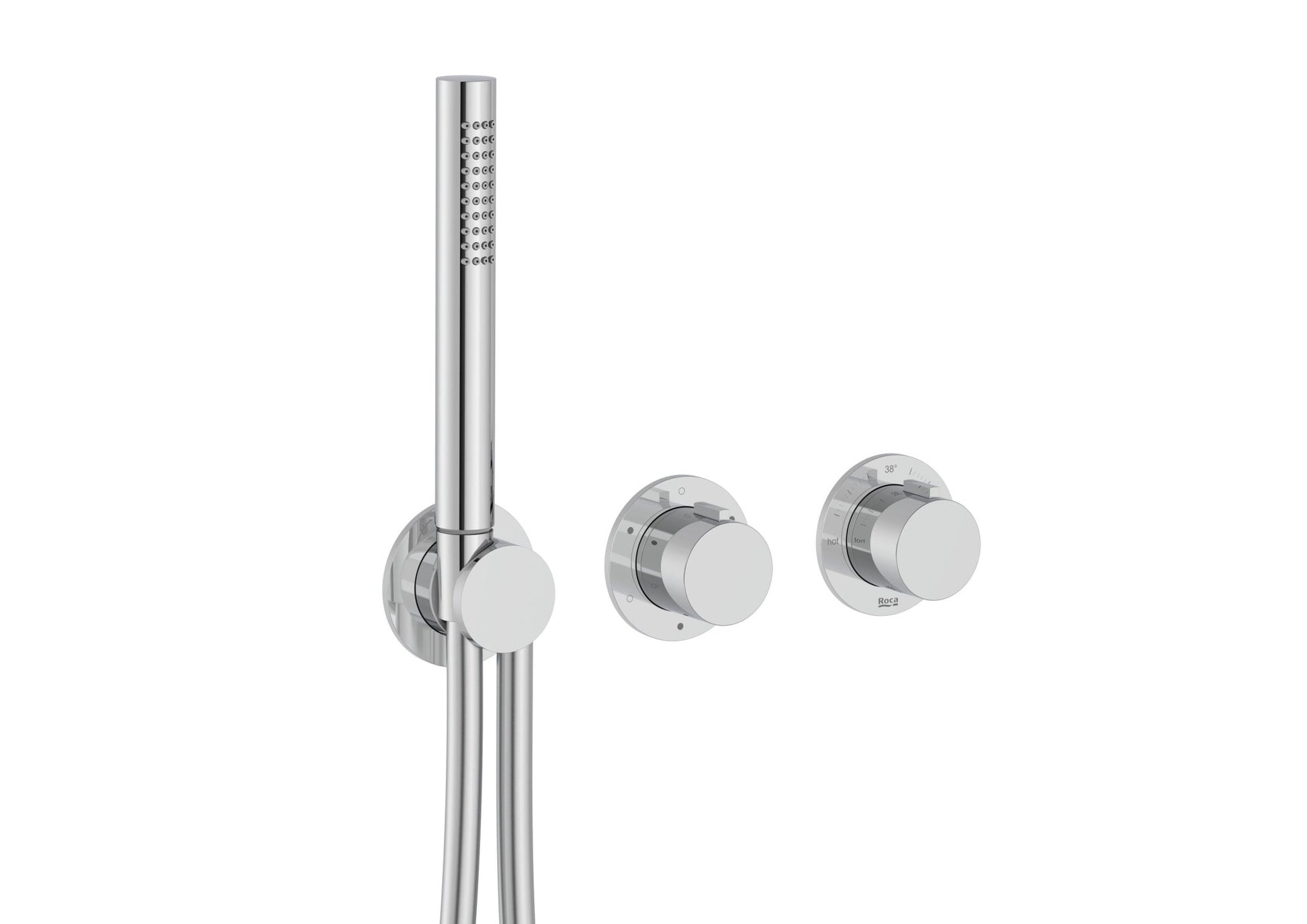 Roca - T - Multi grifería termostática empotrable para baño - ducha (3 vías) con ducha de mano y soporte con toma de agua, cromado A5A234AC00. - BricoandPool