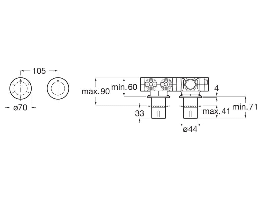Roca - T - Multi grifería termostática empotrable para baño - ducha (3 vías), negro titanio A5A224ACN0. - BricoandPool