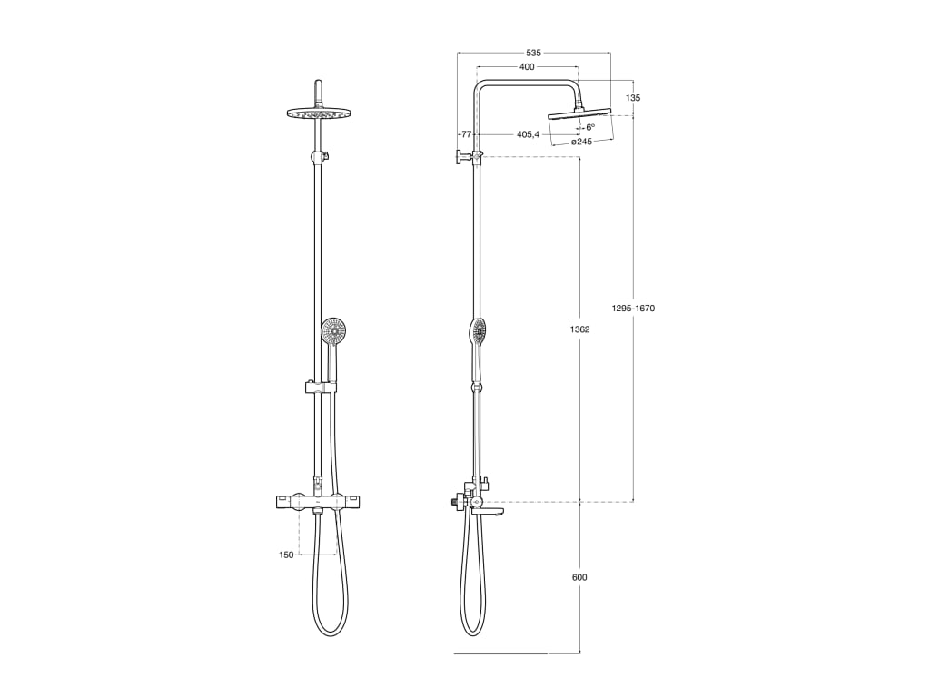 Roca - T - Plus - Columna de baño - ducha termostática Victoria cromada - BricoandPool