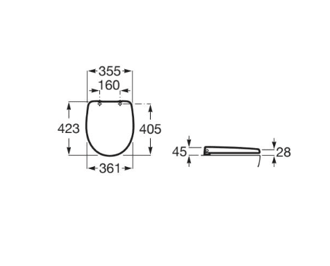Roca - Tapa y asiento de SUPRALIT ® inodoro Victoria Compacto blanco - BricoandPool
