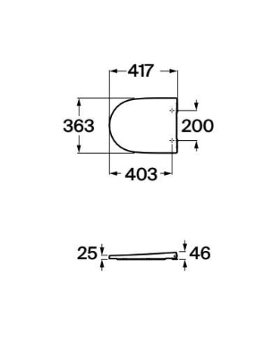 Roca - Tapa y asiento Ona de Supralit® para inodoro compacto negro mate - BricoandPool