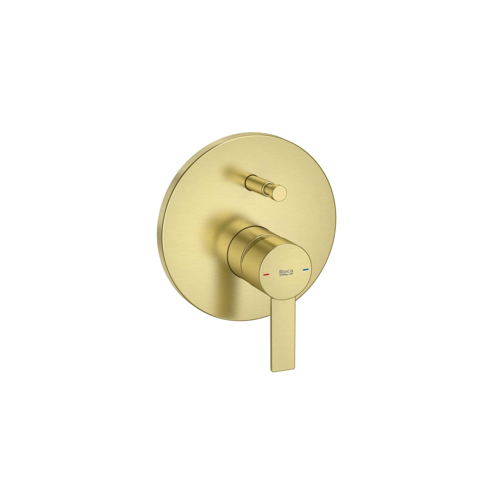 Roca - Targa grifería empotrable para baño - ducha (2 vías), oro cepillado. - BricoandPool