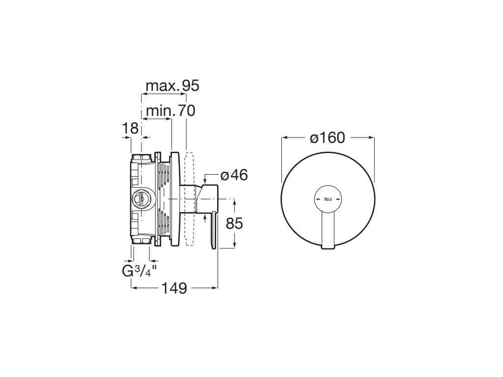 Roca - Targa grifería empotrable para ducha (1 vía), blanco mate A5A2B5FB00. - BricoandPool