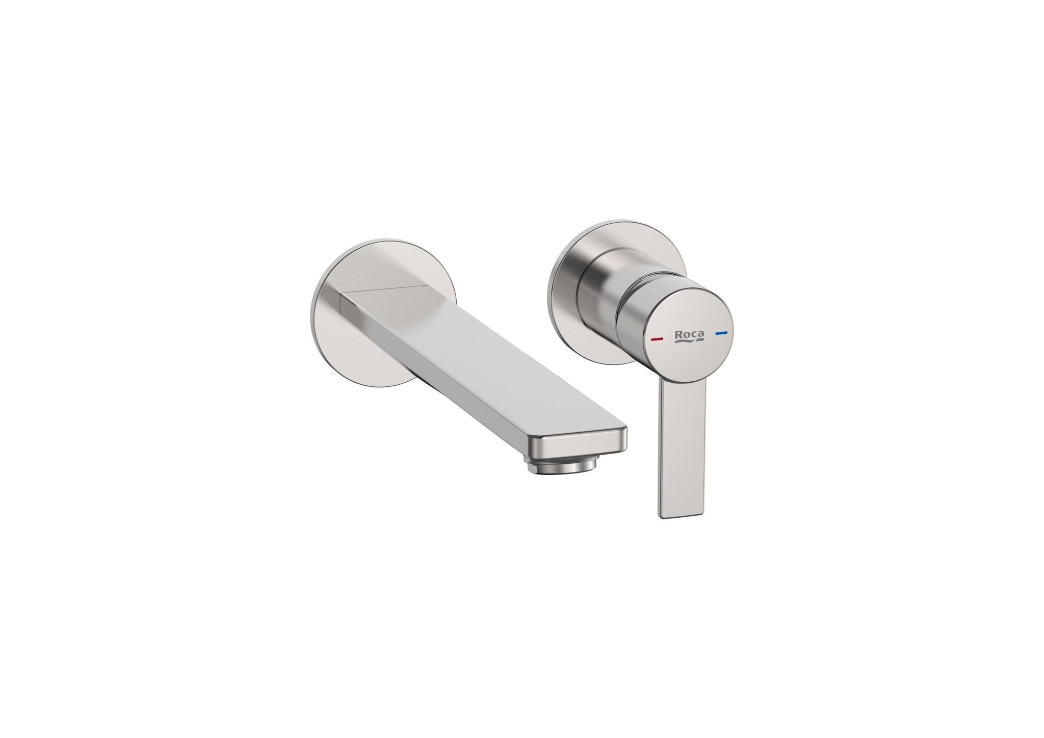 Roca - Targa grifería empotrable para lavabo, acabado acero inoxidable. - BricoandPool