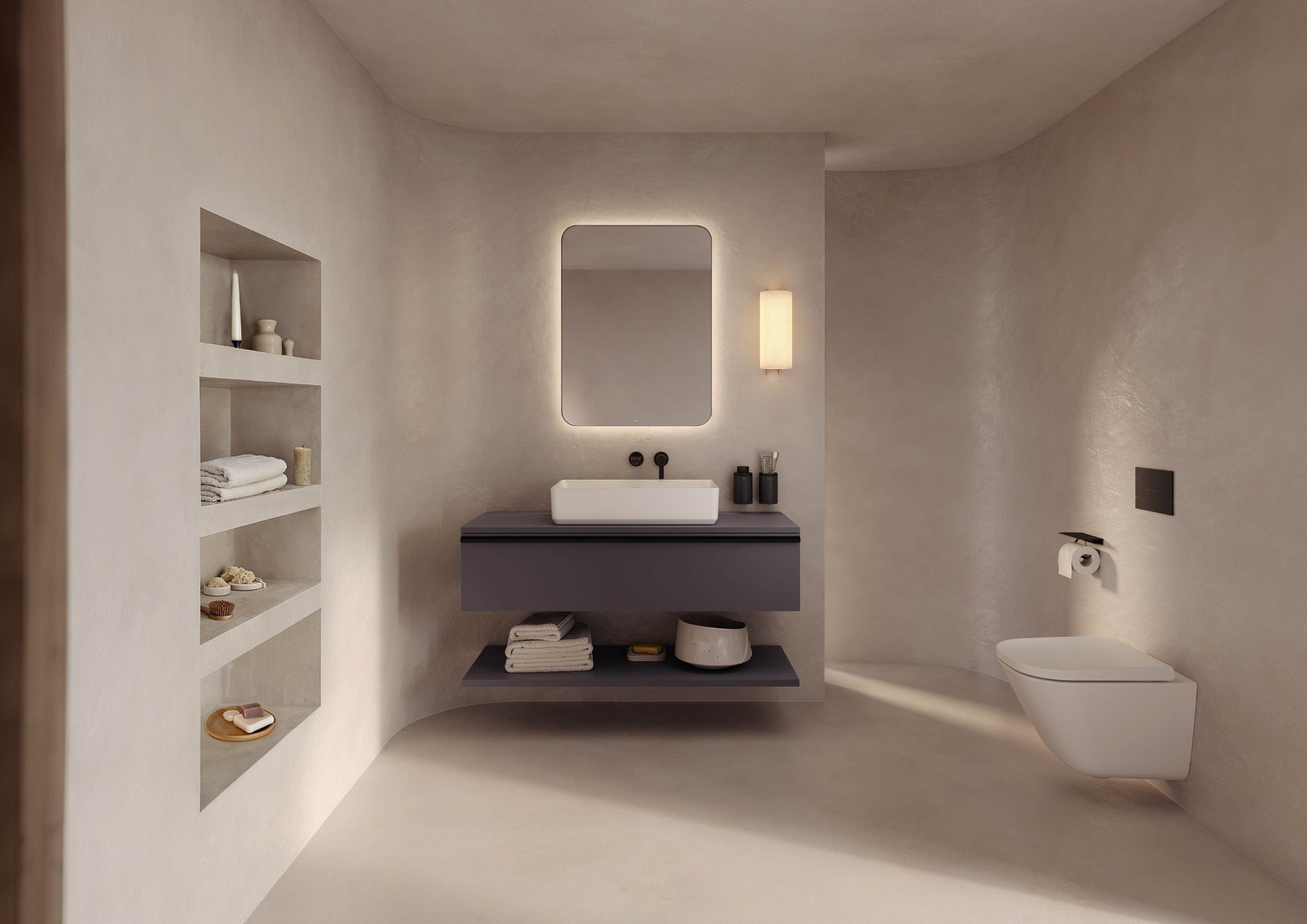 Roca - Targa grifería empotrable para lavabo, negro mate. - BricoandPool