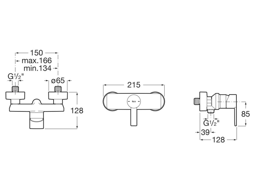 Roca - Targa grifería exterior para ducha, oro cepillado A5A215FVA0. - BricoandPool