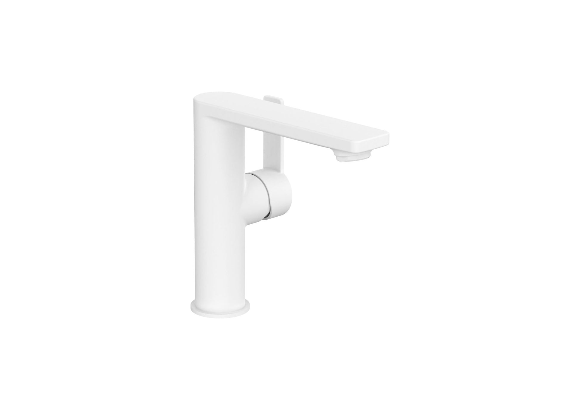 Roca - Targa grifería para lavabo con maneta lateral y cuerpo liso. Cold Start, blanco mate. - BricoandPool