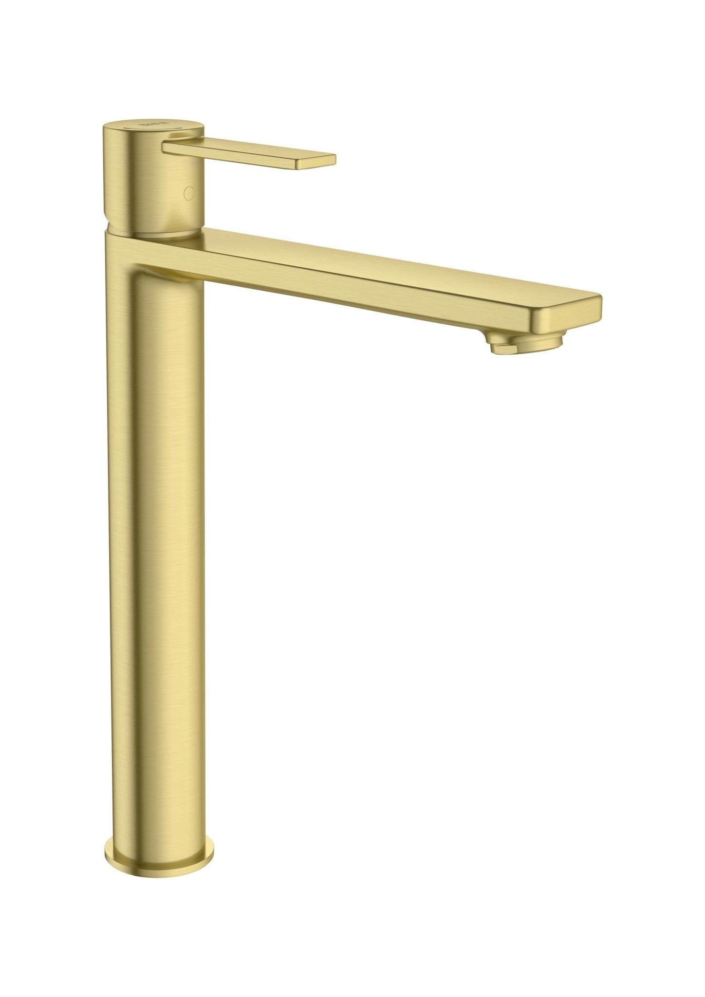 Roca - Targa grifo para lavabo con caño alto y cuerpo liso. Cold Start, oro cepillado. - BricoandPool