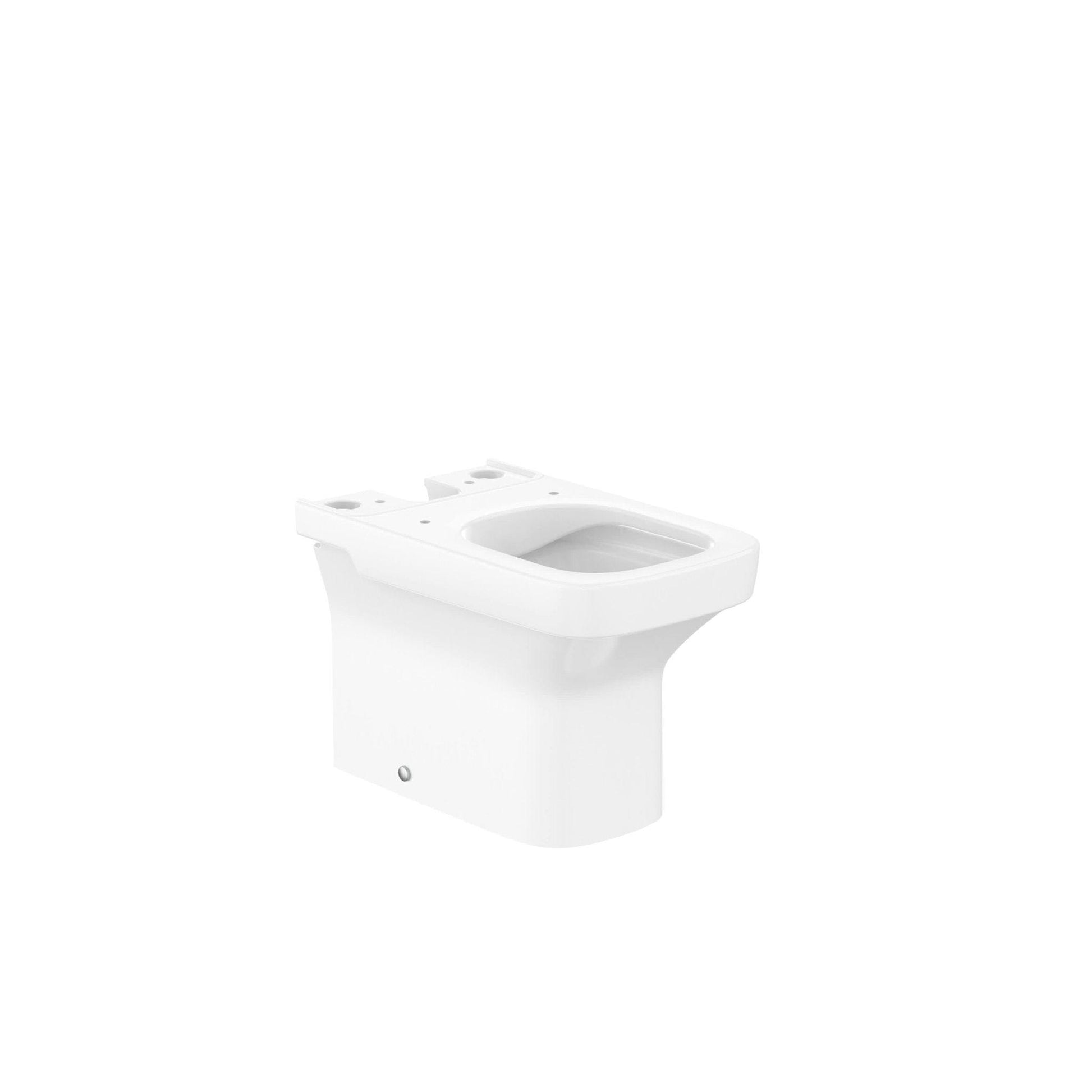 Roca - Taza Dama Rimless adosada a pared compacta con salida dual para inodoro de tanque bajo - BricoandPool