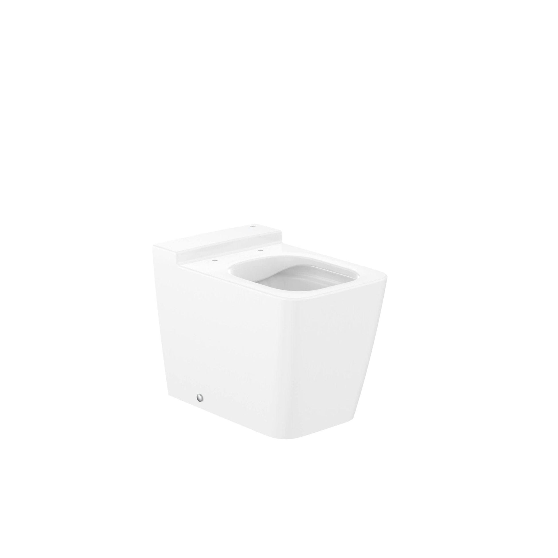 Roca - Taza Inspira Square Rimless adosada a pared con salida dual para inodoro de tanque alto o tanque empotrable - BricoandPool