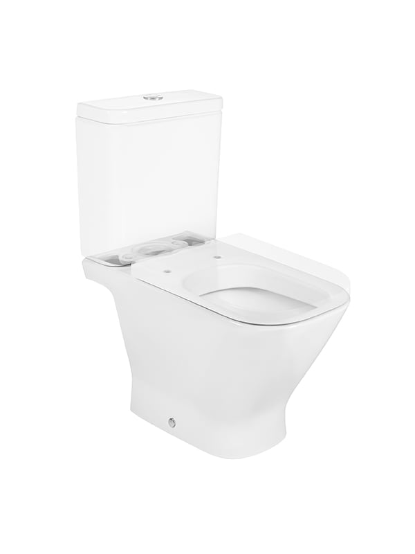 Roca - Taza The Gap Square Rimless para inodoro de tanque bajo - BricoandPool